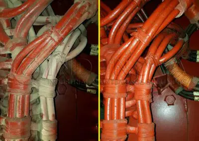 Limpieza con hielo seco en estator de generador eléctrico