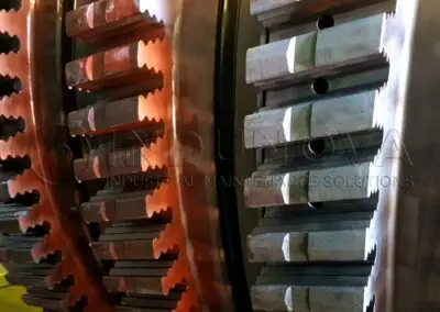 Limpieza criogénica en rotor de turbina de gas
