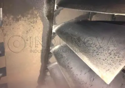 Limpieza criogénica en álaves de turbina de gas