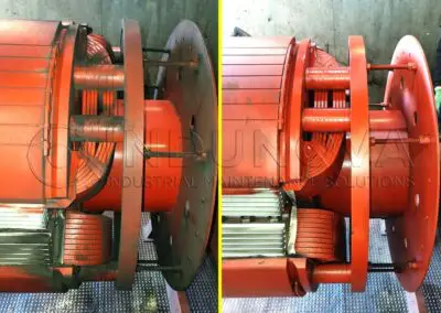 Limpieza criogénica en generador eléctrico